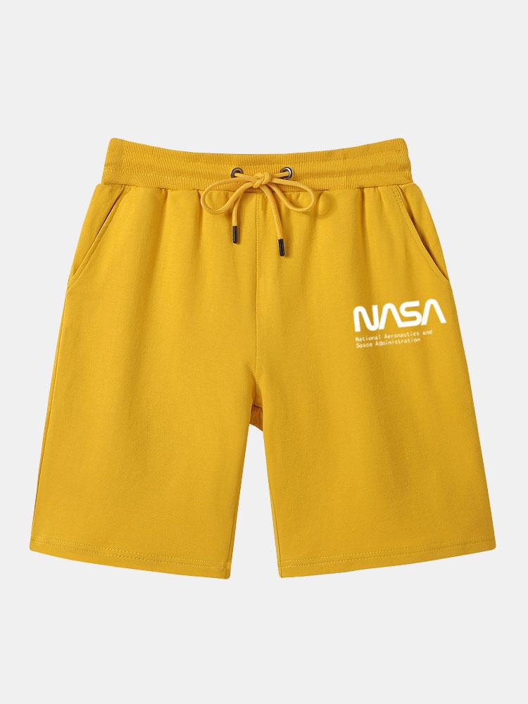 NASA Letter Printed Shorts-Waves And Trunks