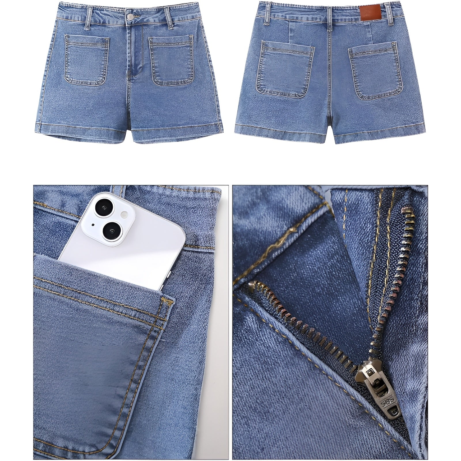 Denim Shorts Rolled Hem – Versatile and Comfortable for Casual Outings-Waves And Trunks
