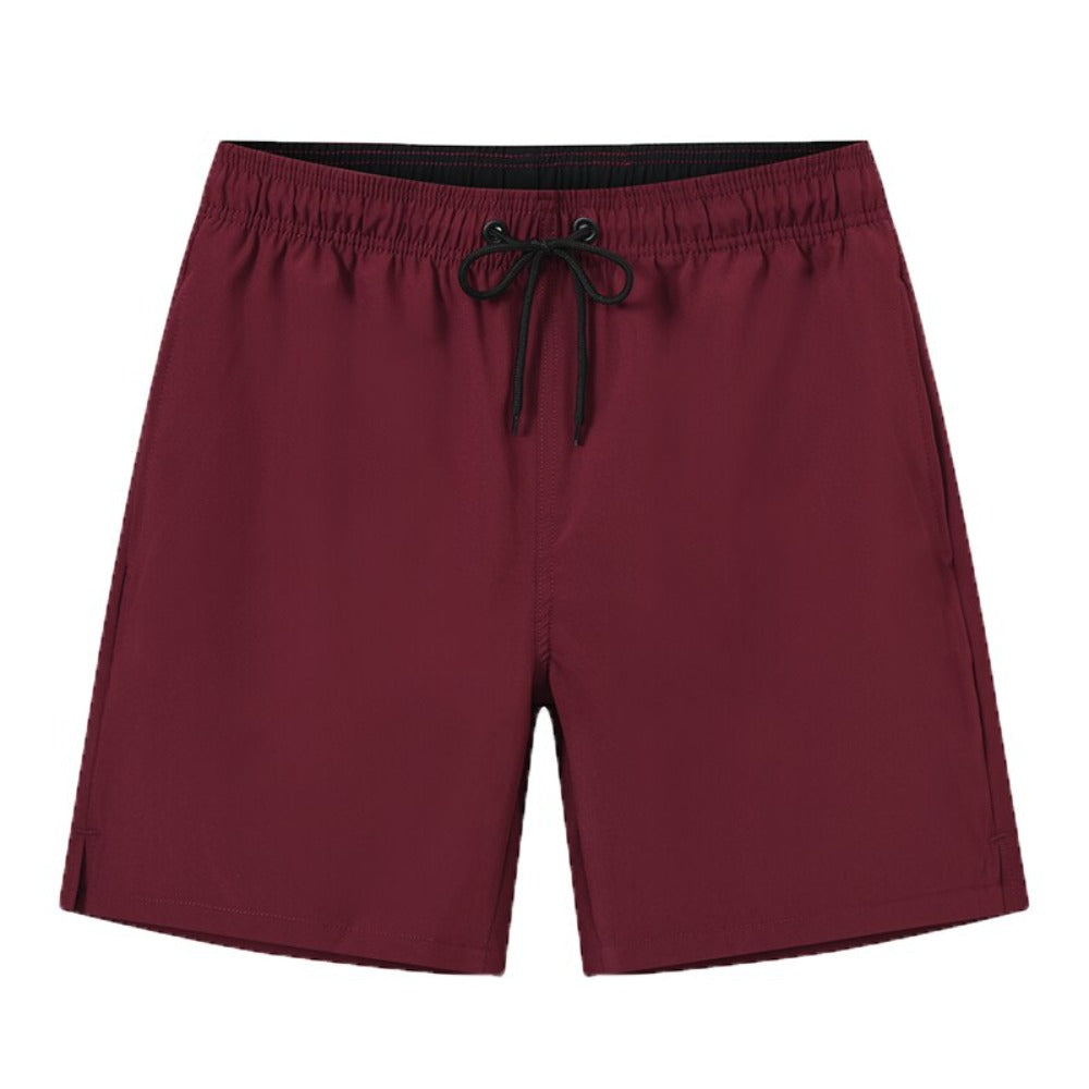 Dark Red Swim Shorts-Waves And Trunks