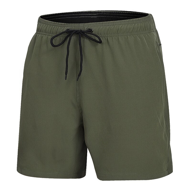 Army Green String Swim Shorts-Waves And Trunks