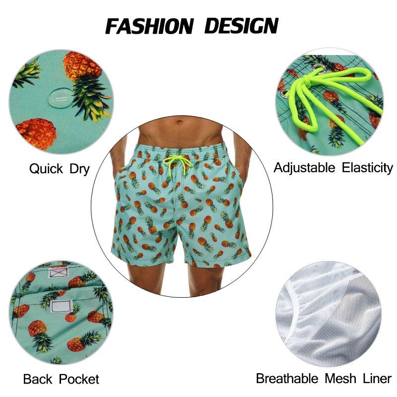 The Pineapples Draw String Swim Shorts-Waves And Trunks
