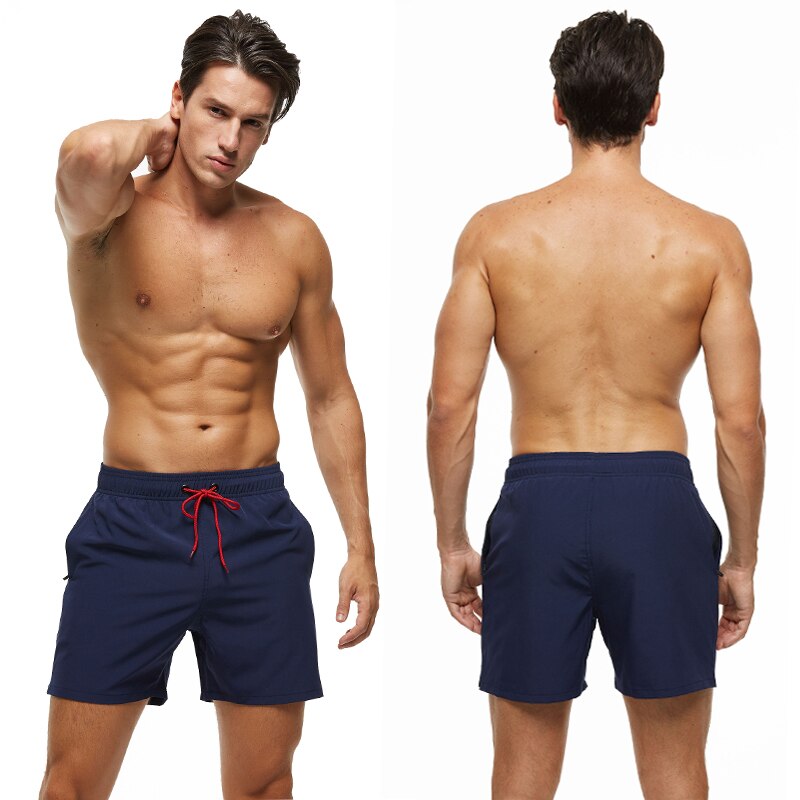 Navy Blue Draw String Swim Shorts-Waves And Trunks