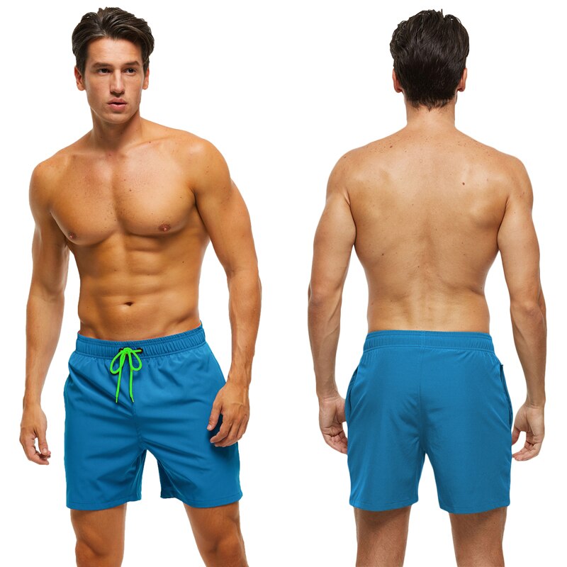 Peacock Light Blue String Swim Shorts-Waves And Trunks
