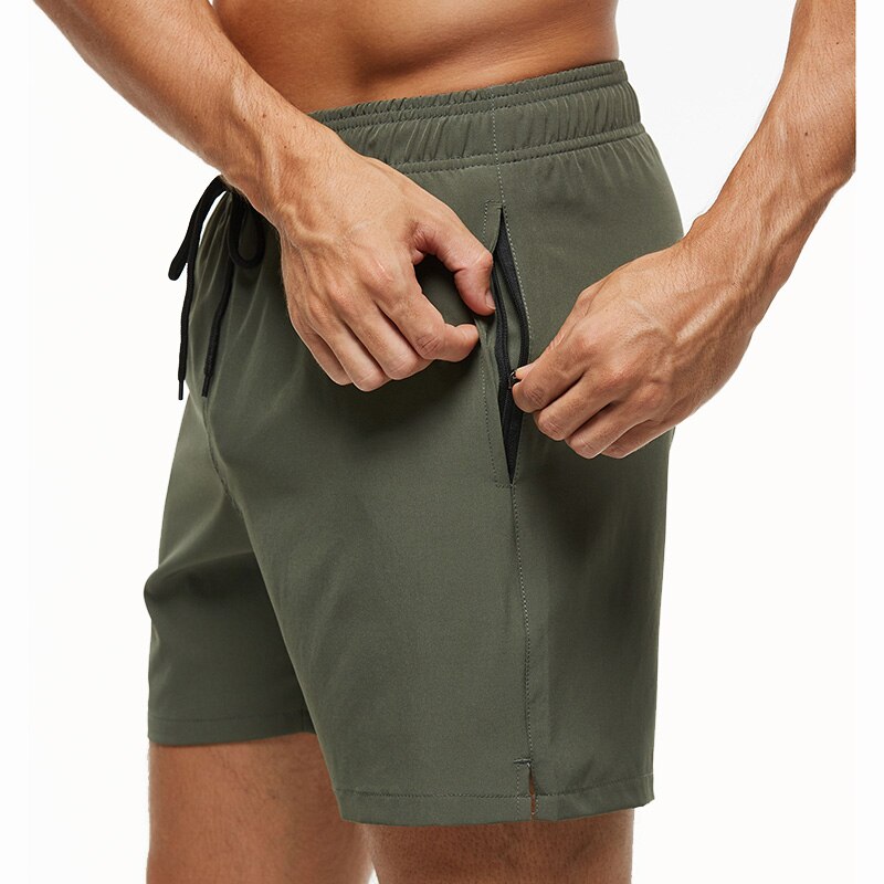 Army Green String Swim Shorts-Waves And Trunks