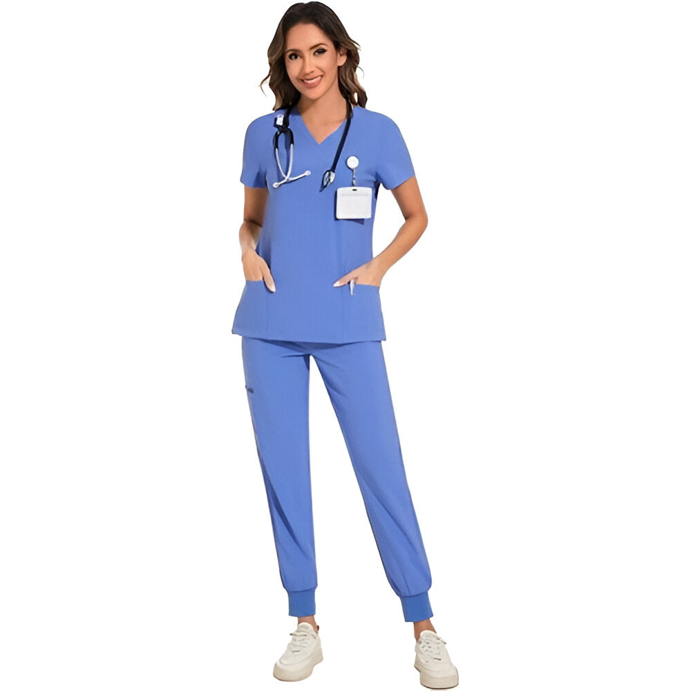 Lightweight Scrub Suit With Jogger Pants-Waves And Trunks