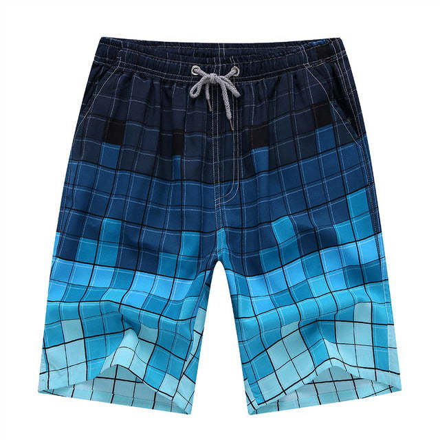 The Blues Checker Game Draw String Swim Shorts-Waves And Trunks