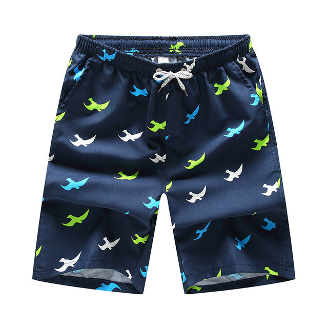 The Blues Neon Birds Draw String Beach Shorts-Waves And Trunks