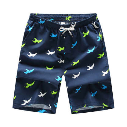 The Blues Neon Birds Draw String Beach Shorts-Waves And Trunks