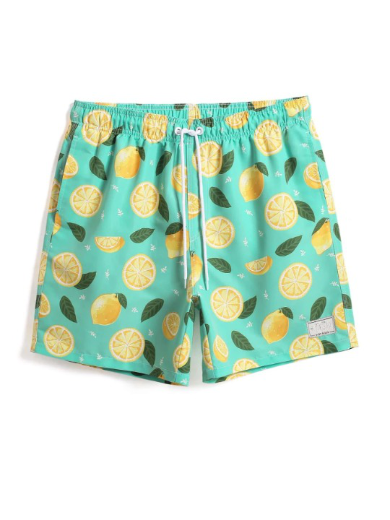 Lemon Print Swim Trunks-Waves And Trunks