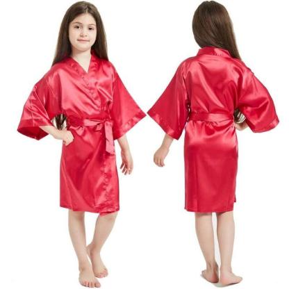 Solid Color Short Robes For Girls - Children Pajamas