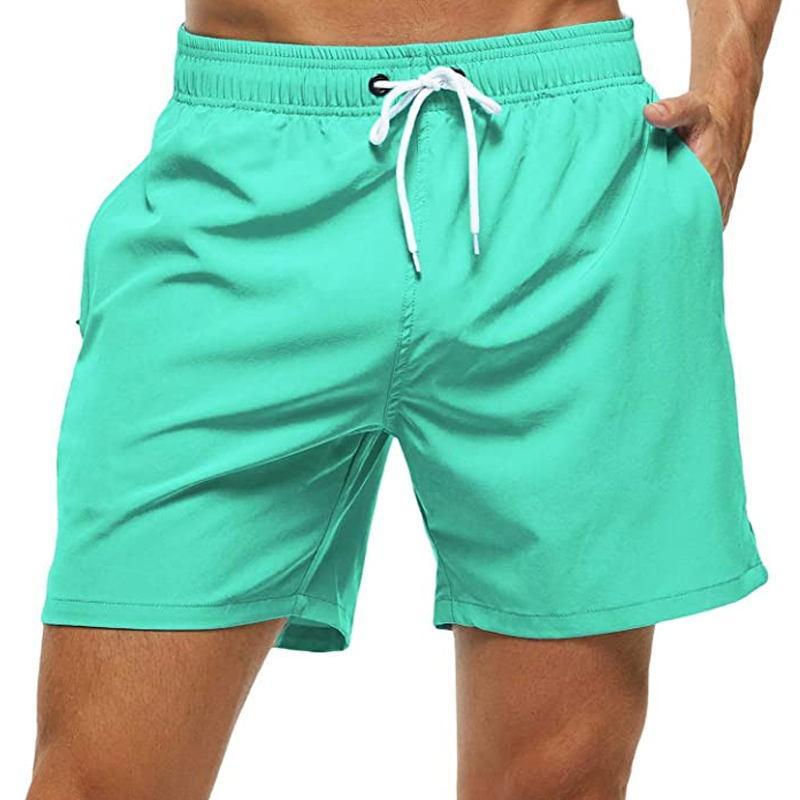 Men's Swim Trunks Quick Dry Beach Shorts with Zipper Pockets and Mesh Lining-Waves And Trunks