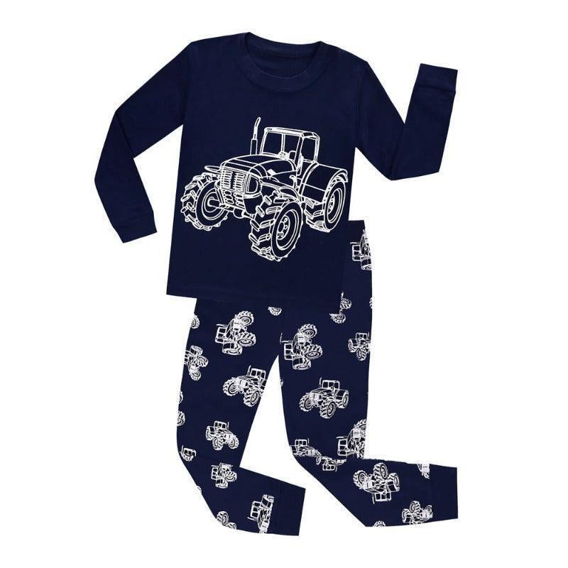 Tractor Print Glow In The Dark Pajama Set - Children Pajamas