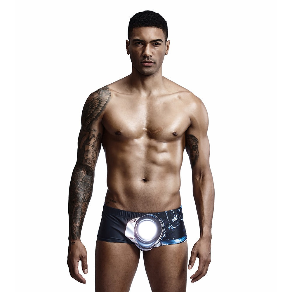 Men's Space Black Swimwear Trunks-Waves And Trunks