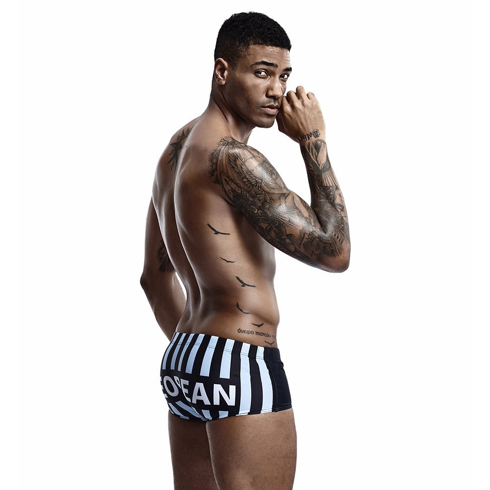 Men's Space Black Swimwear Trunks-Waves And Trunks