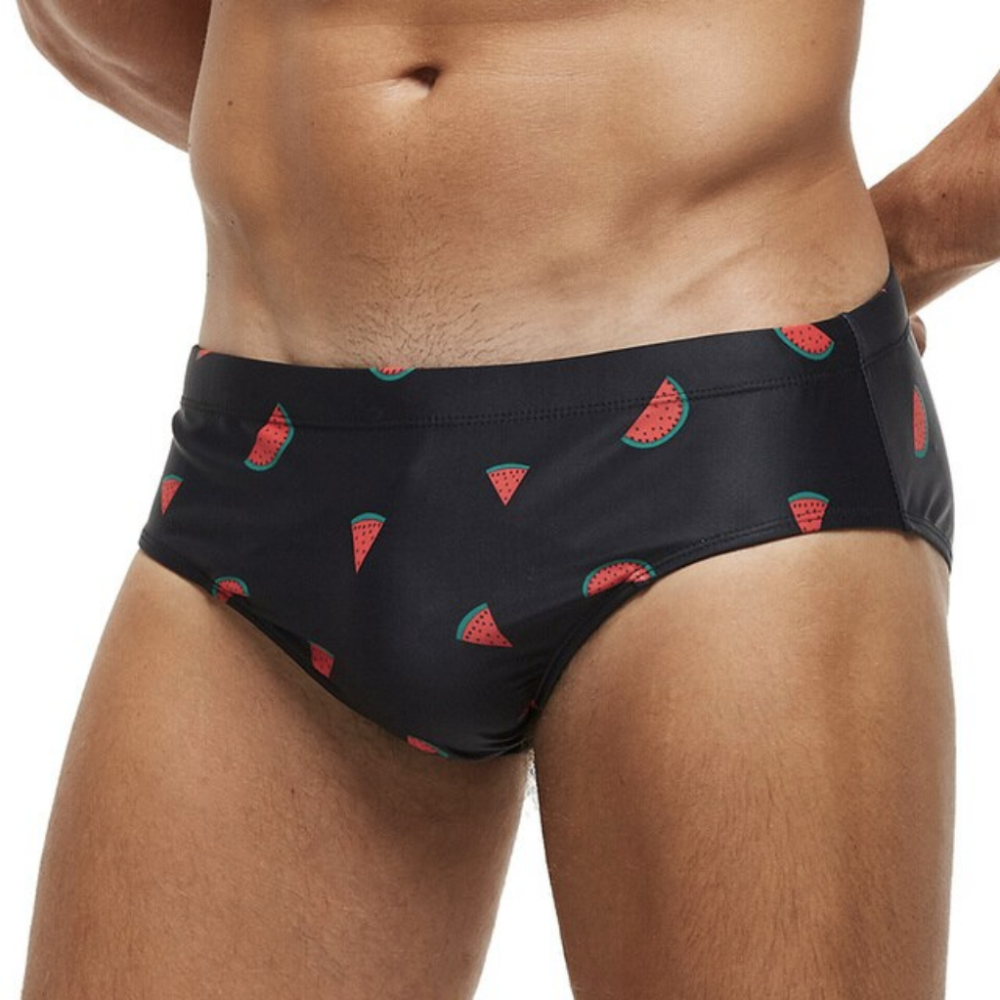 Mini Watermelon Swim Brief-Waves And Trunks