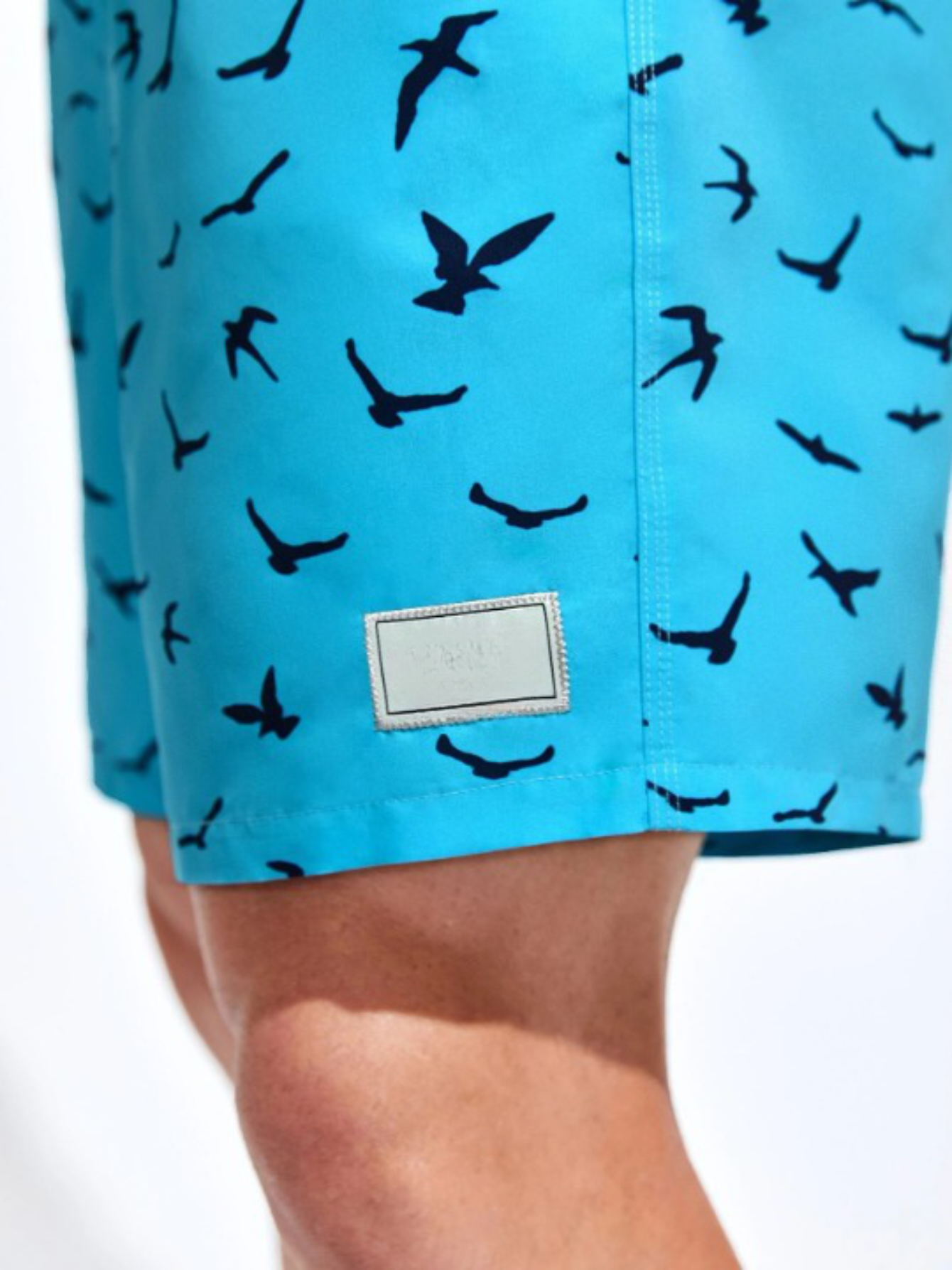 Patched All Over Print Drawstring Pocket Shorts-Waves And Trunks