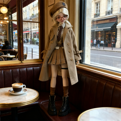 Khaki British Academia Outfit for 1/4 BJD Dolls | Atelier Chantilly --A17-Atelier Chantilly