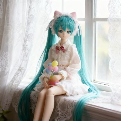 White Lace Cat-Ear Lolita Outfit for 1/3 BJD Dolls | Atelier Chantilly --A21-Atelier Chantilly