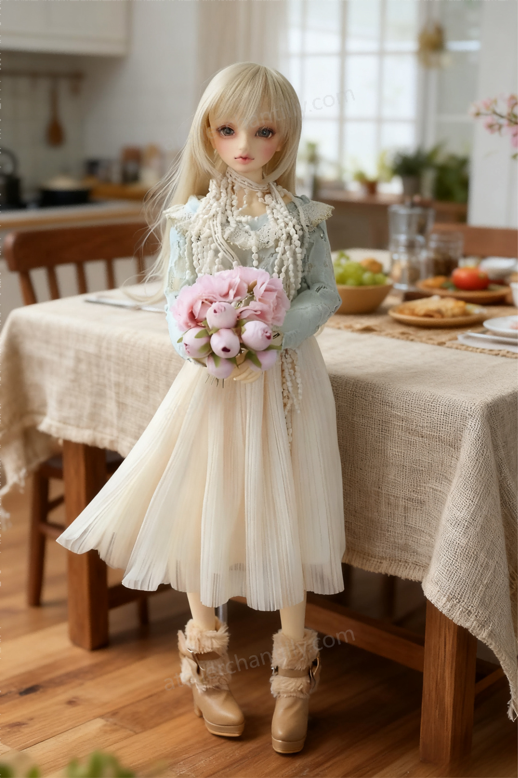 Pastel Vintage Lace Dress Outfit for 1/3 BJD Dolls | Atelier Chantilly