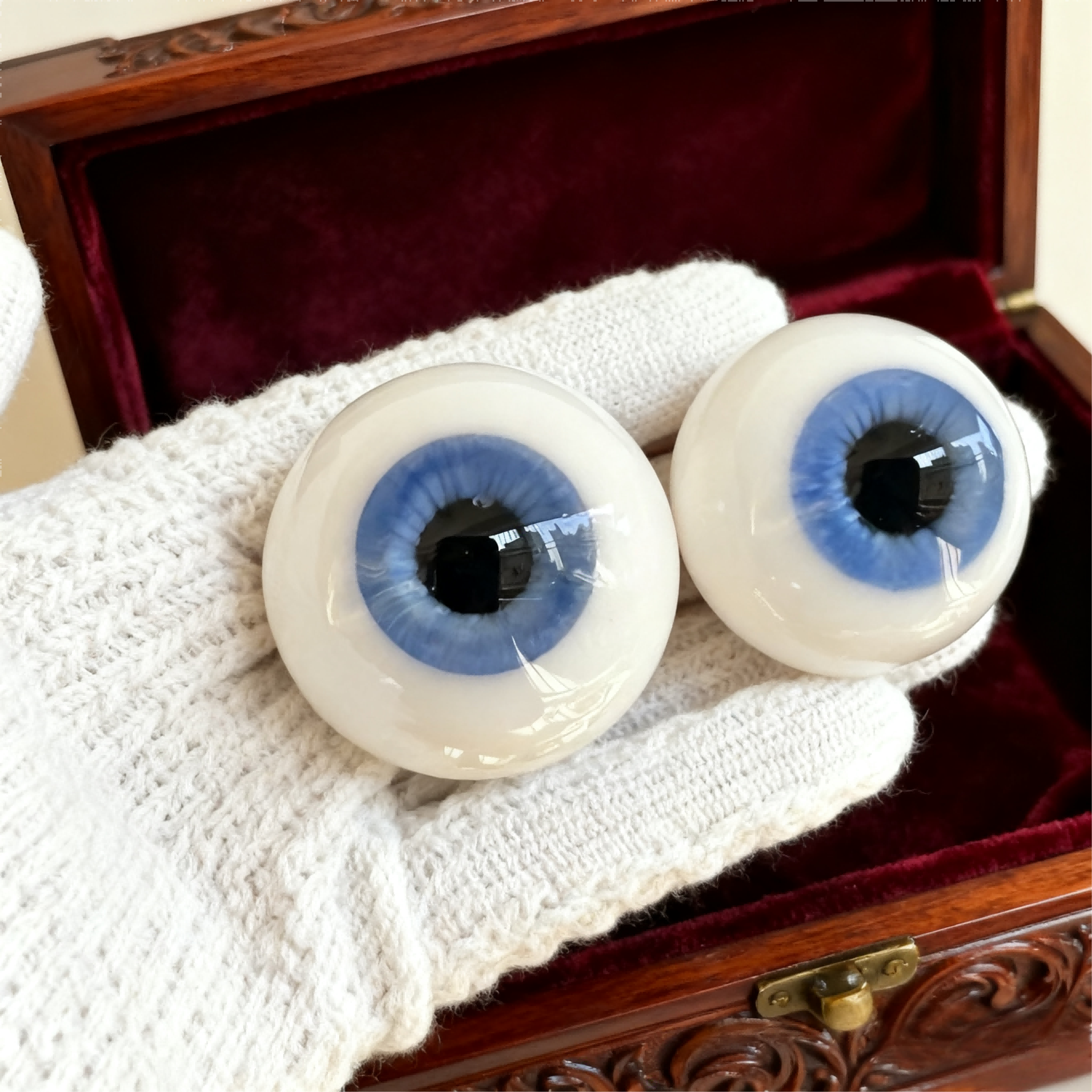 Realistic Blue Glass Eyes for 1/3 1/4 1/6 BJD Dolls | Atelier Chantilly-Atelier Chantilly