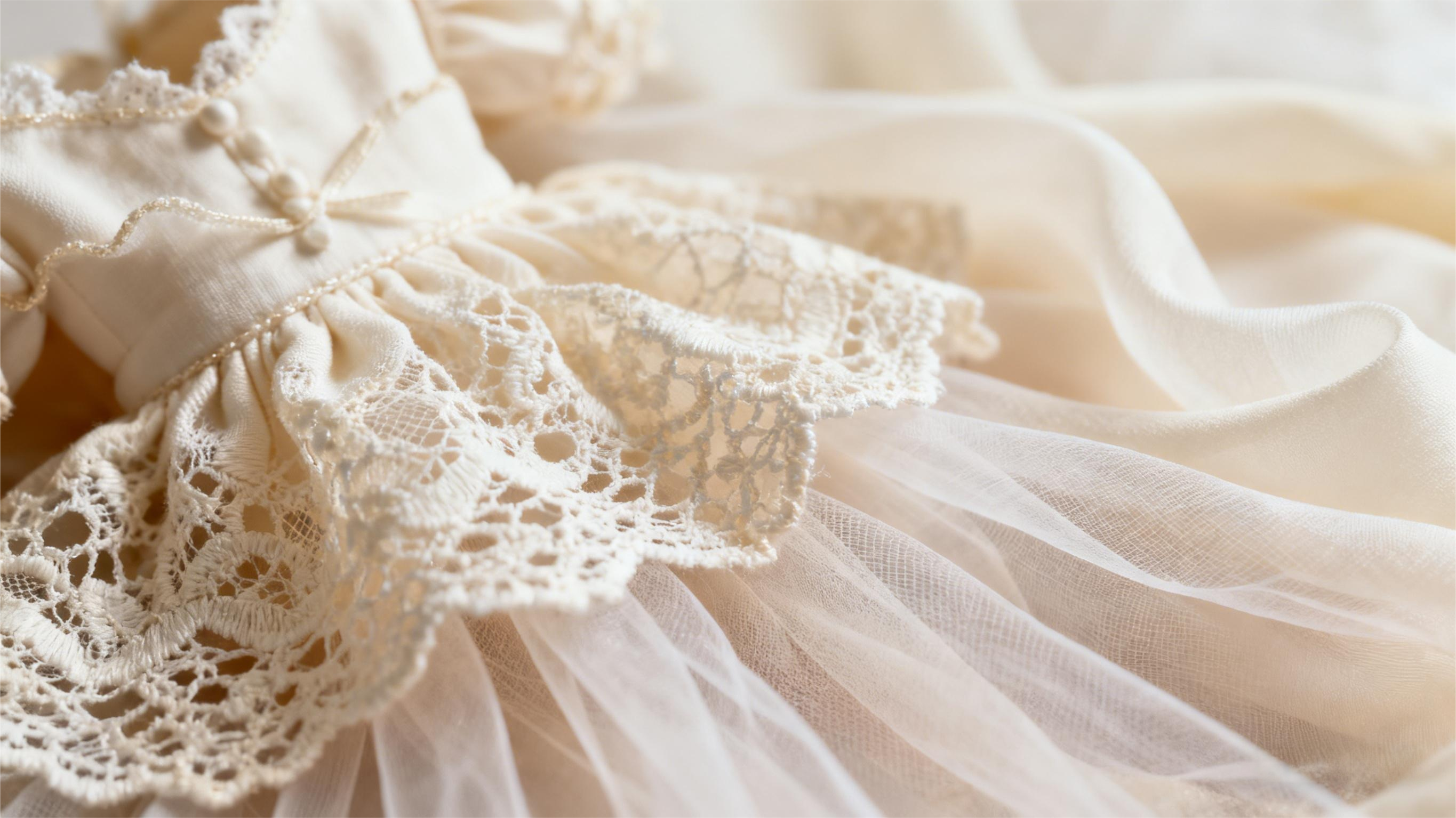 Premium fabrics used in handmade BJD clothing including lace and chiffon