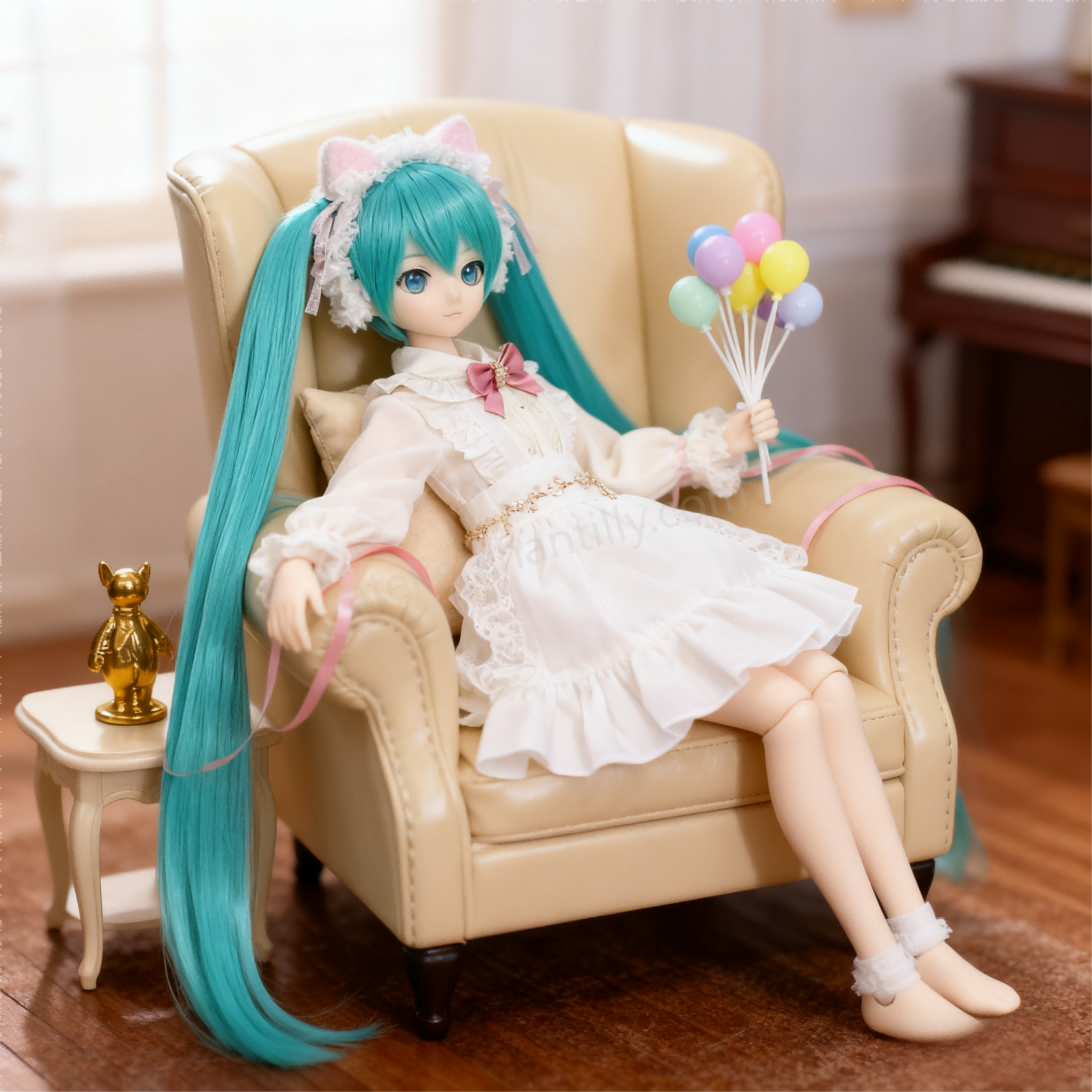 White Lace Cat-Ear Lolita Outfit for 1/3 BJD Dolls | Atelier Chantilly --A21-Atelier Chantilly