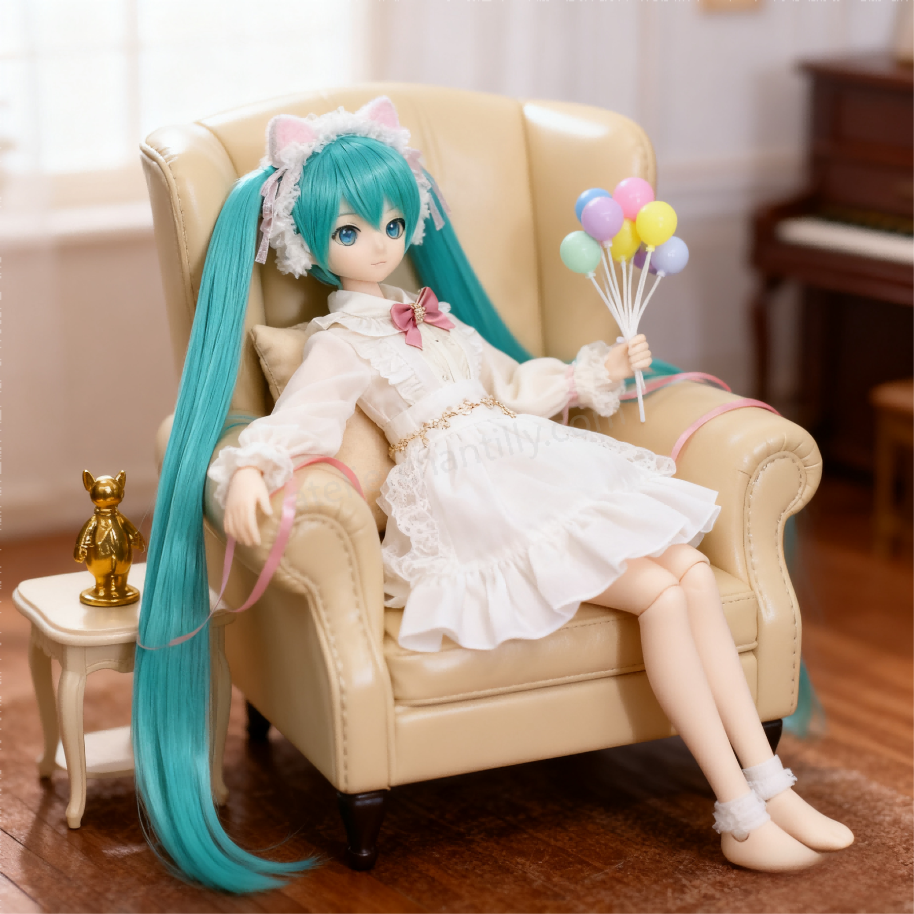 White Lace Cat-Ear Lolita Outfit for 1/3 BJD Dolls | Atelier Chantilly --A21-Atelier Chantilly