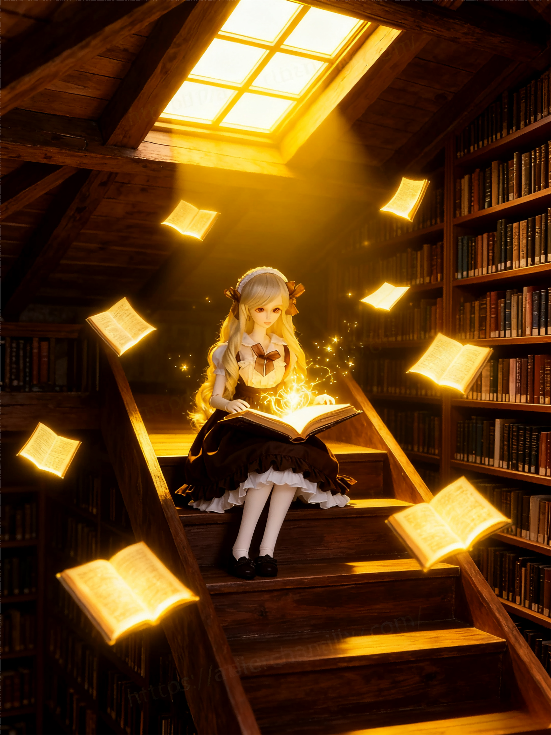 Brown White Vintage Lolita Maid Outfit for 1/4 BJD Dolls | Atelier Chantilly --A27-Atelier Chantilly