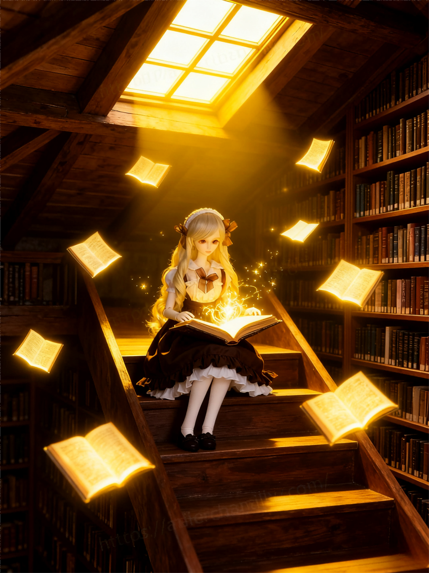 Brown White Vintage Lolita Maid Outfit for 1/4 BJD Dolls | Atelier Chantilly --A27-Atelier Chantilly