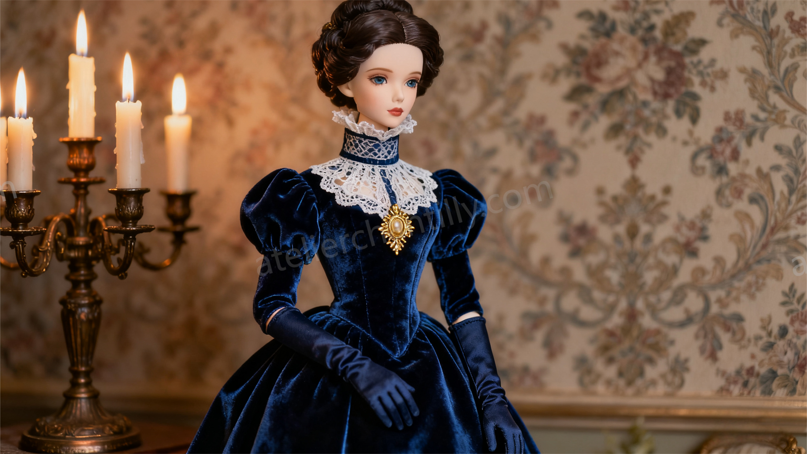 Victorian Historical BJD Fashion - elegant period costume design for doll photography