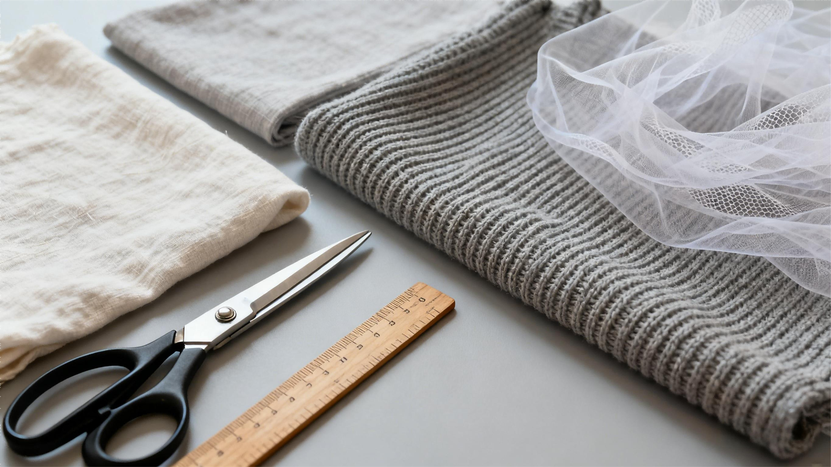 Different fabrics for BJD skirt including cotton, knit, and chiffon