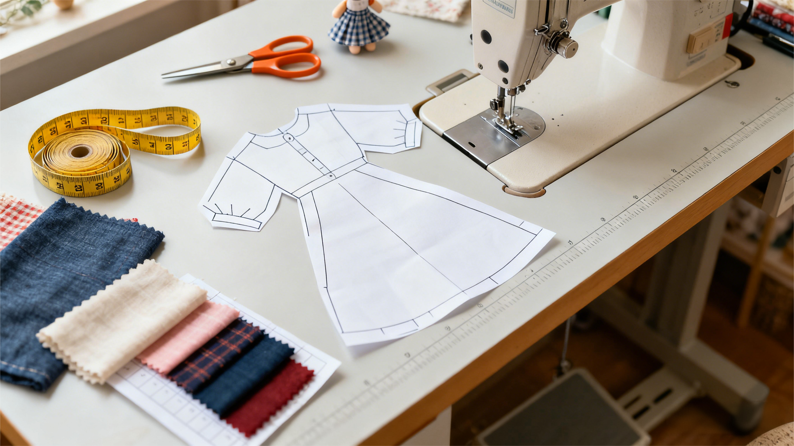 Custom BJD clothing design process at AtelierChantilly workshop