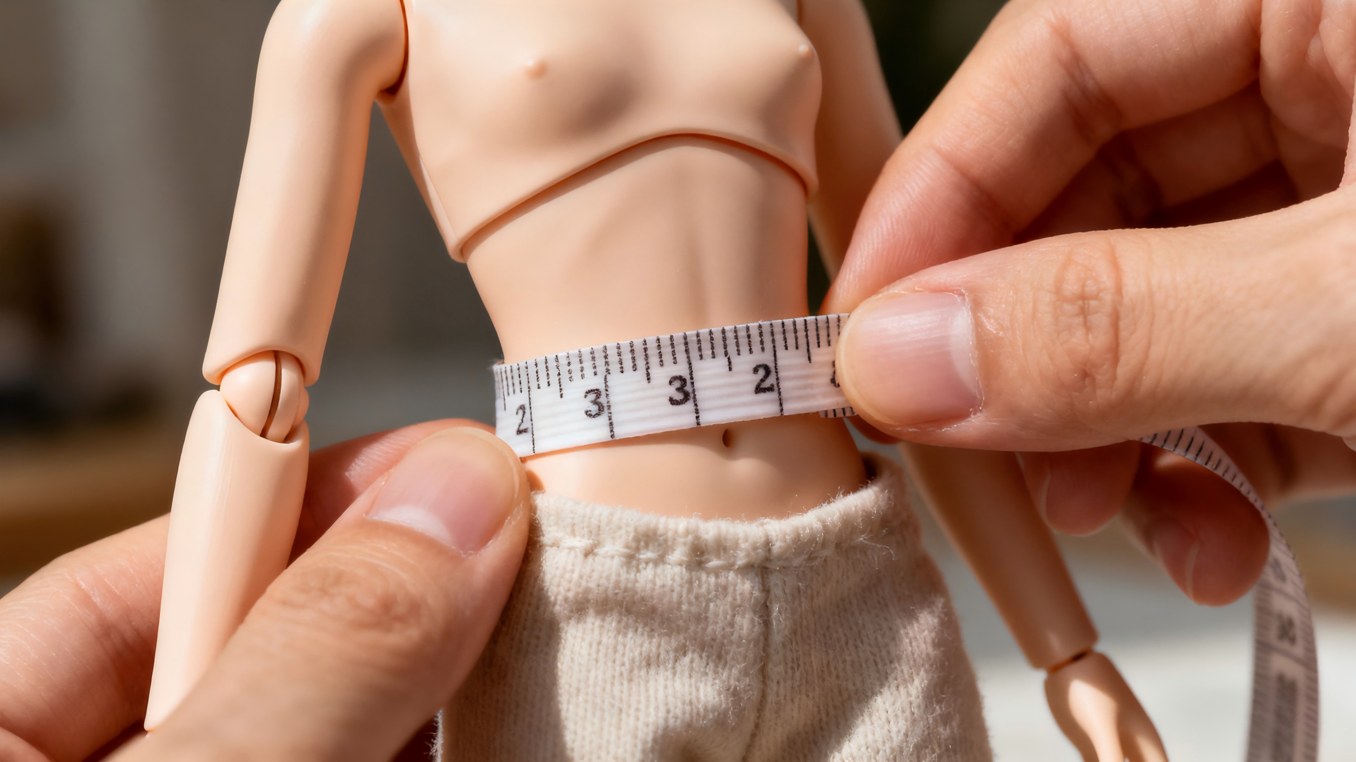 Measuring a 1/6 BJD doll for accurate clothing fit