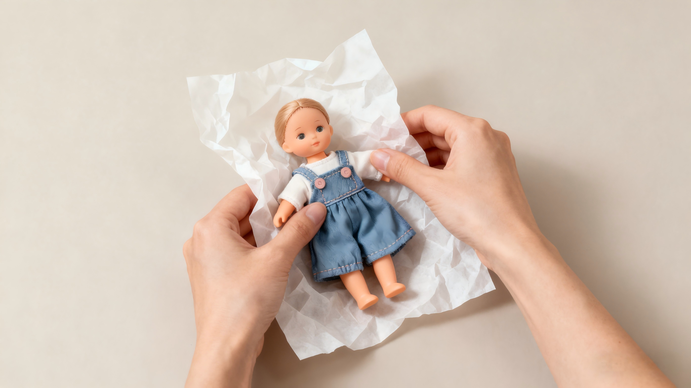 How to fold BJD clothing with tissue paper for storage