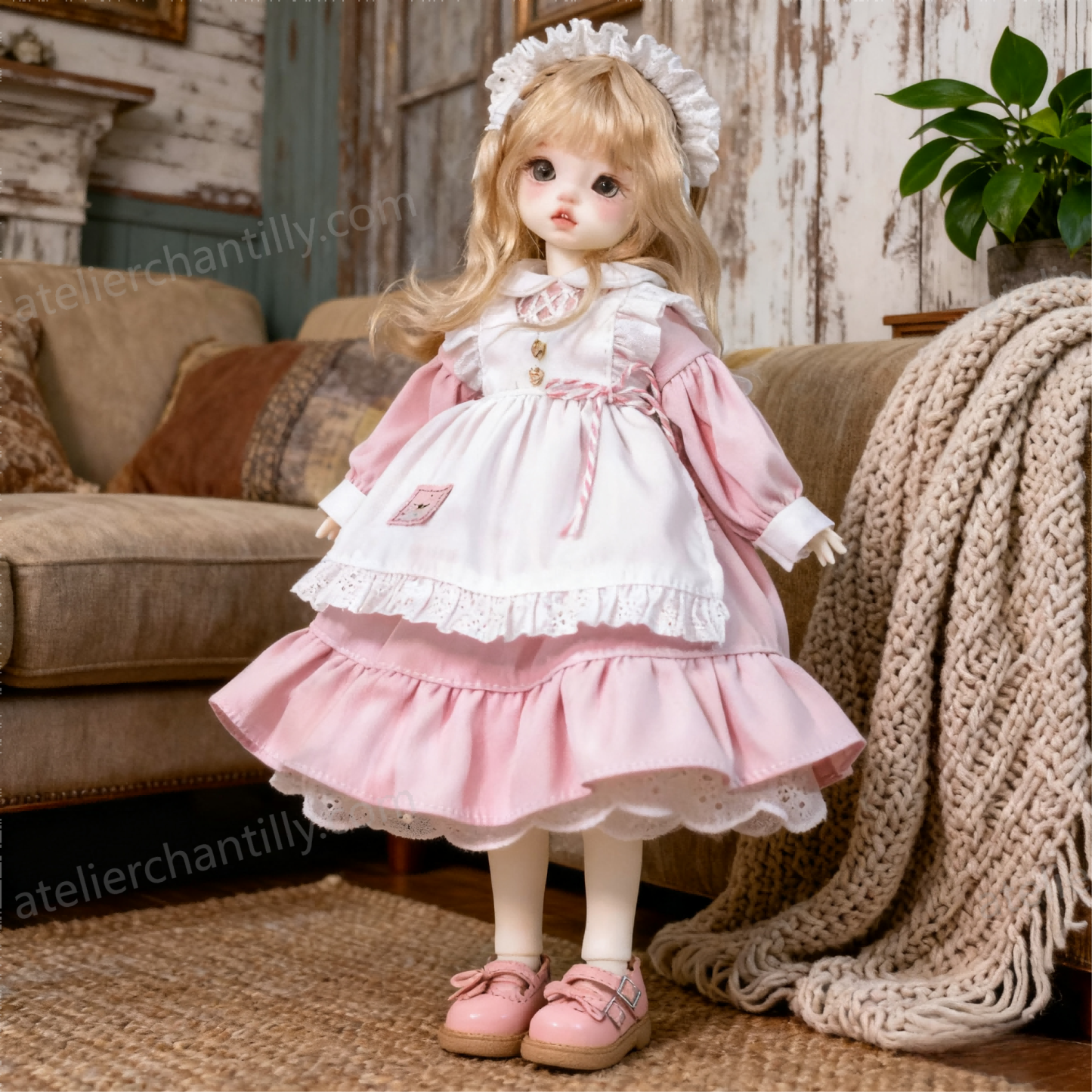 Sweet Pink Maid Lolita Dress for 1/6 BJD Dolls | Atelier Chantilly --A09-Atelier Chantilly