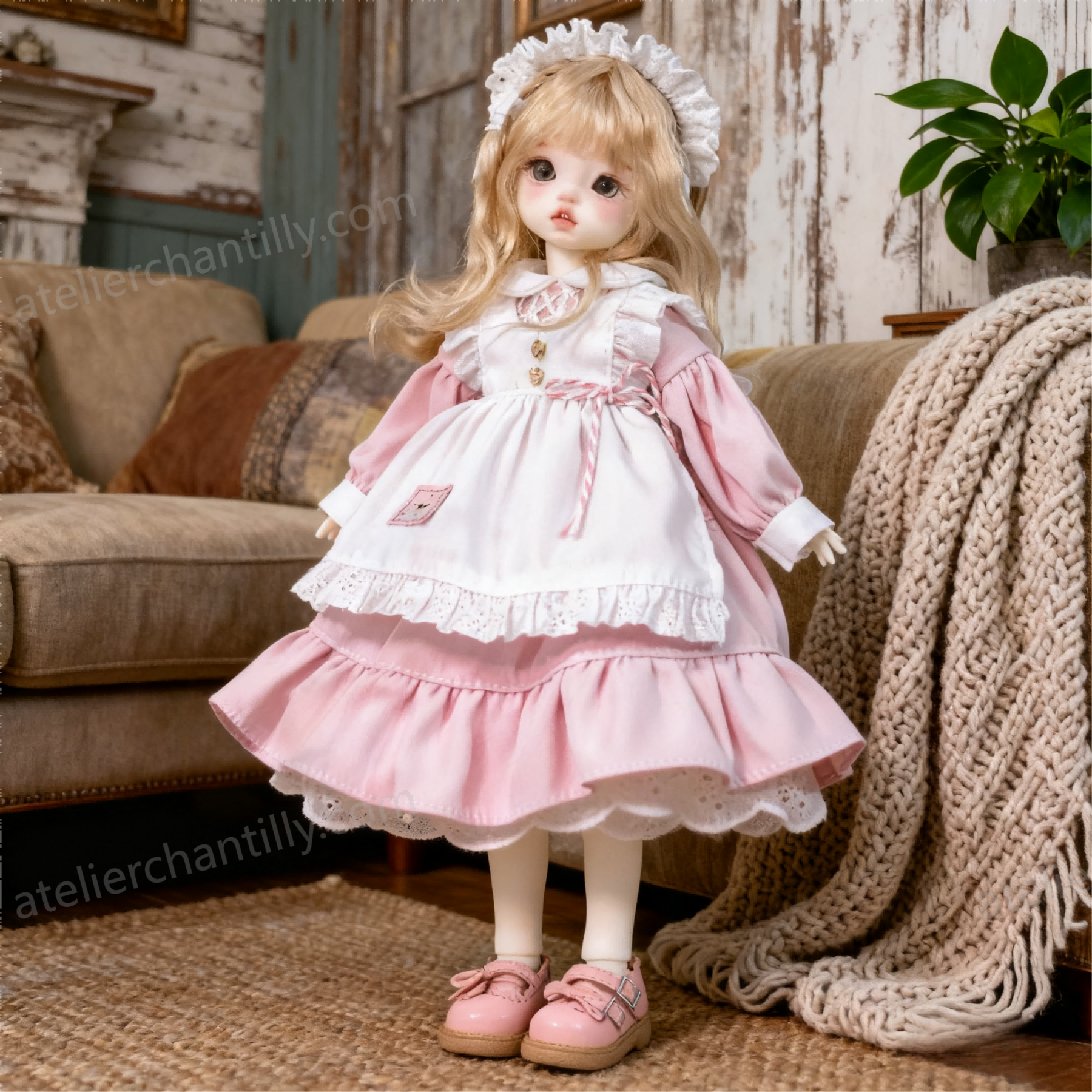 Sweet Pink Maid Lolita Dress for 1/6 BJD Dolls | Atelier Chantilly --A09-Atelier Chantilly