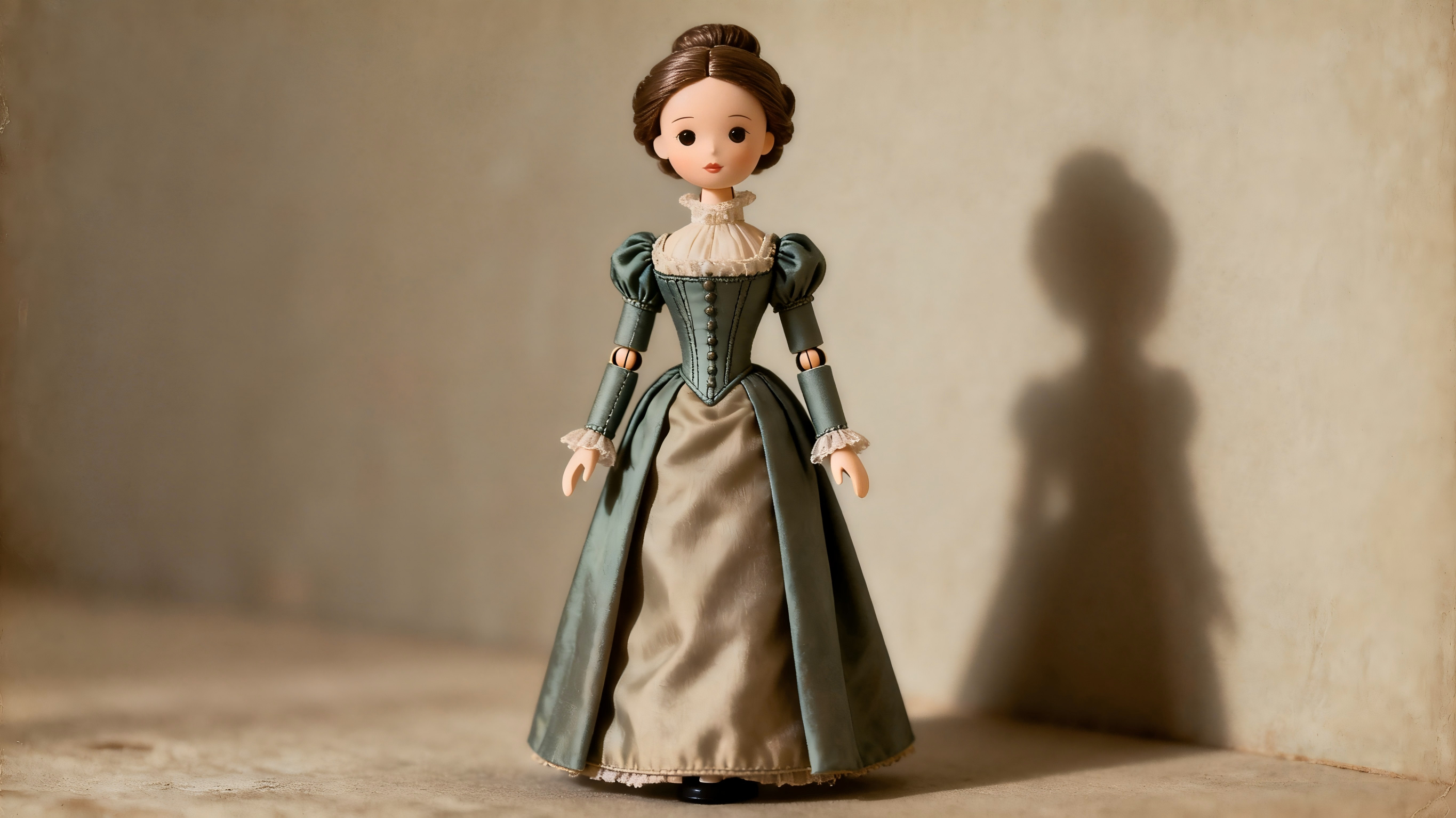 Victorian style BJD outfit with classic long dress and elegant silhouette