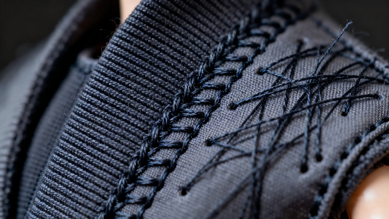 Close-up of BJD clothing stitching showing neat versus messy seams