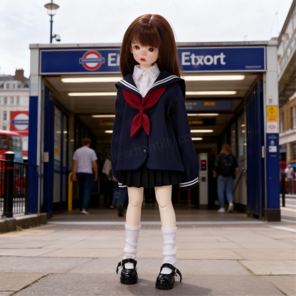 Navy Blue Classic Academia Outfit for 1/4 BJD Dolls | Atelier Chantilly --A18-Atelier Chantilly