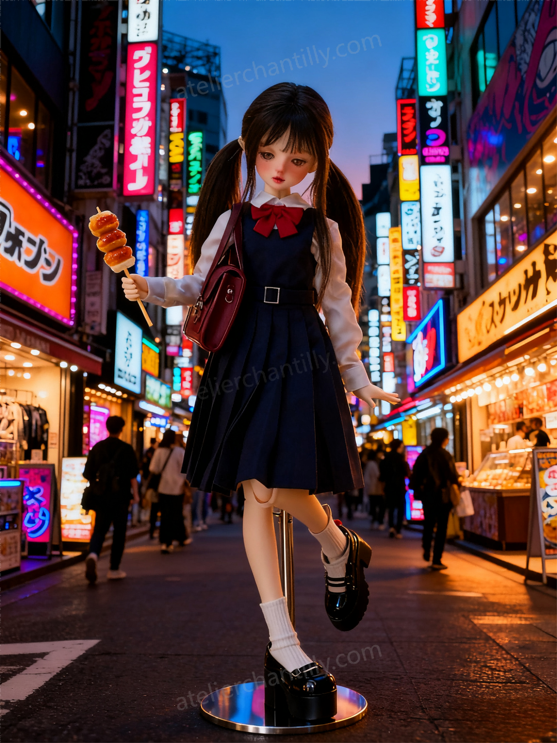 Navy Blue Japanese School Uniform Outfit for 1/4 BJD Dolls | Atelier Chantilly --A19-Atelier Chantilly