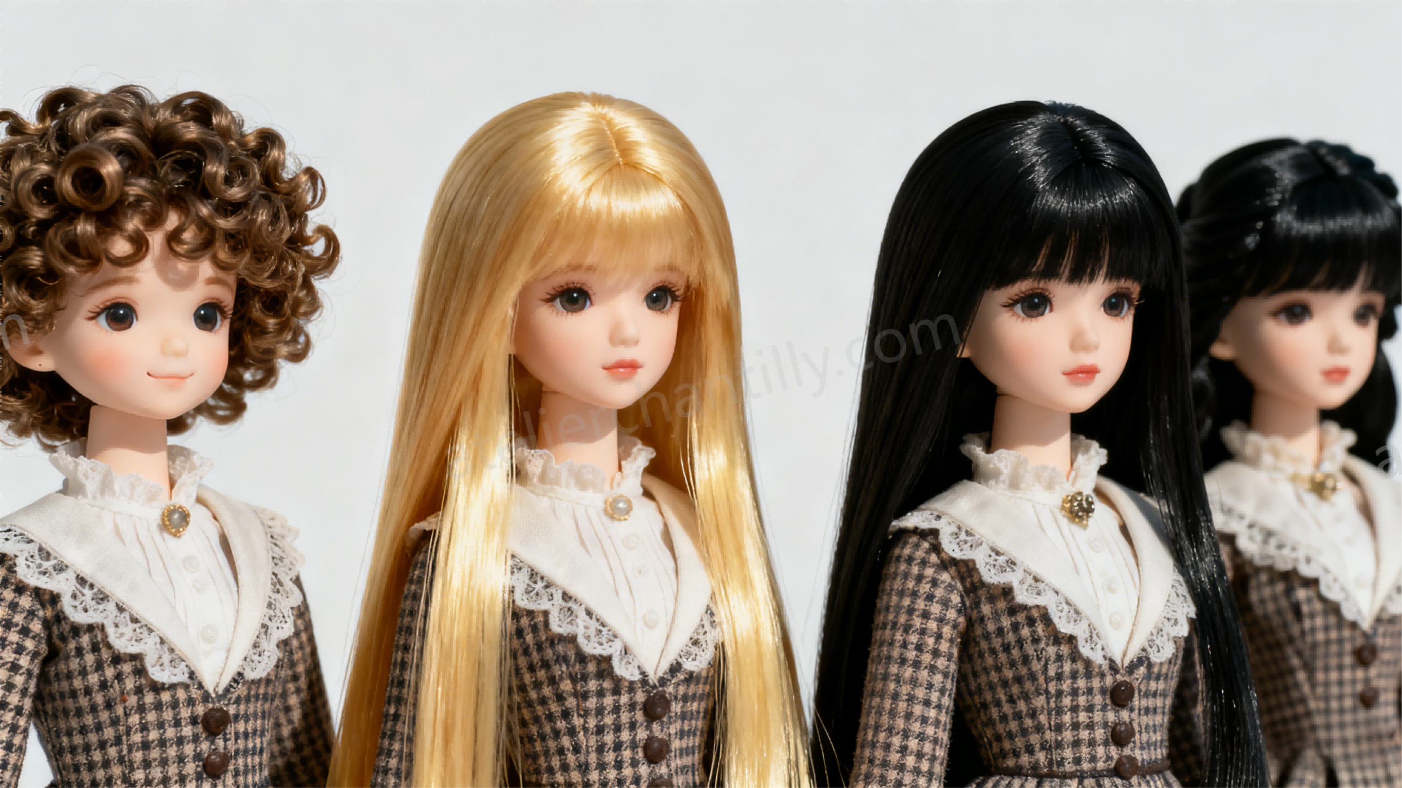 BJD wigs for mix-and-match: curly, straight hair styles | atelierchantilly.com