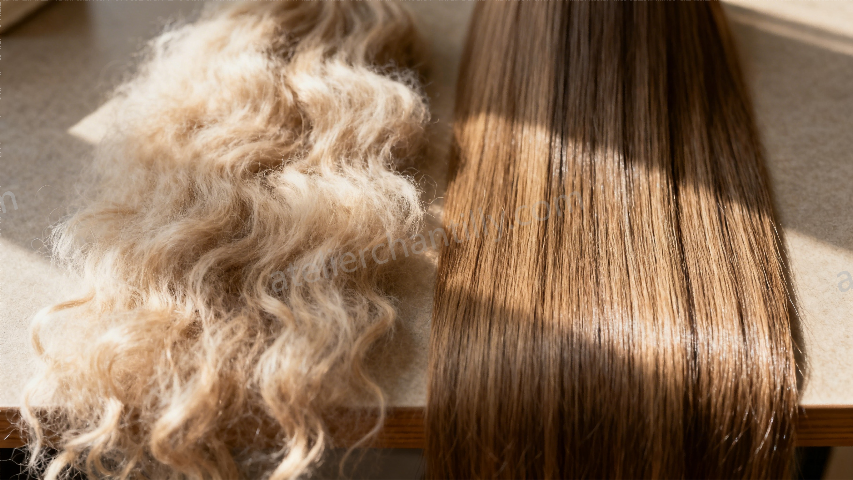 Texture comparison of mohair vs synthetic BJD wig fibers