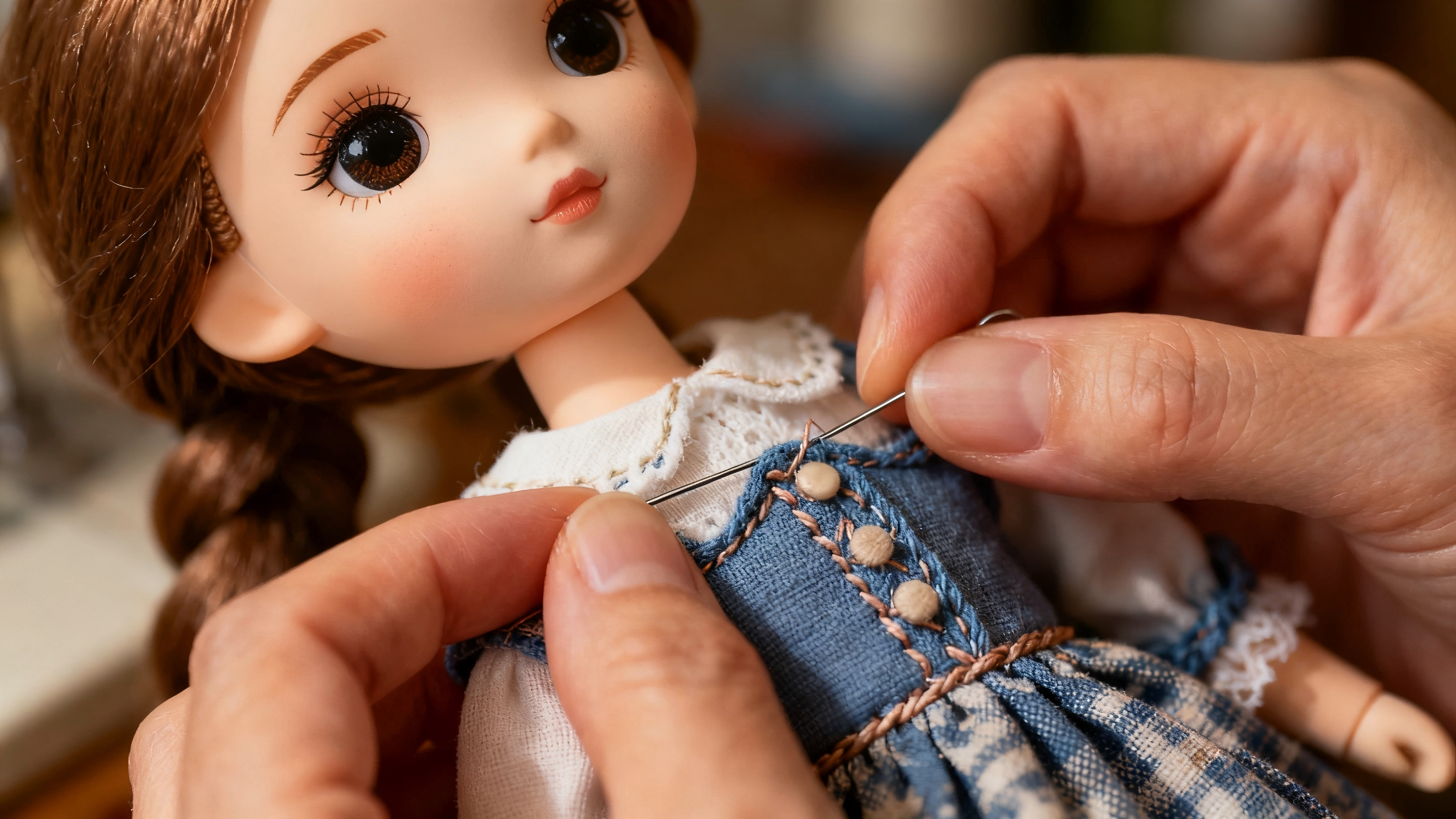 handcrafted production of custom BJD doll clothing