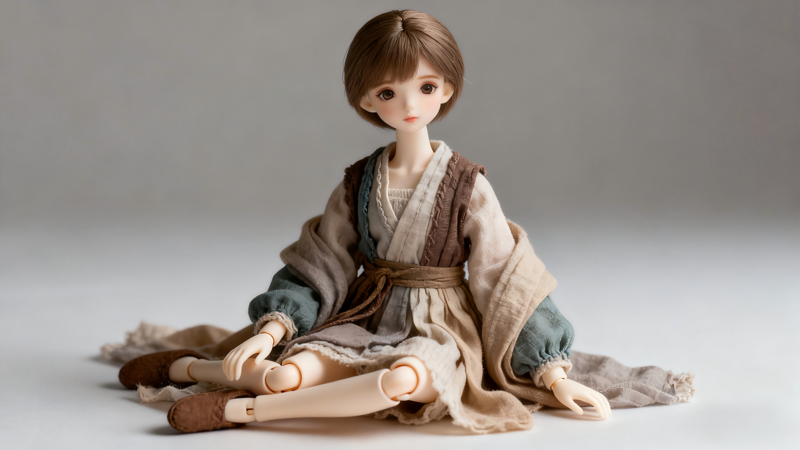 Handmade 1/6 BJD outfit showing natural drape and articulation
