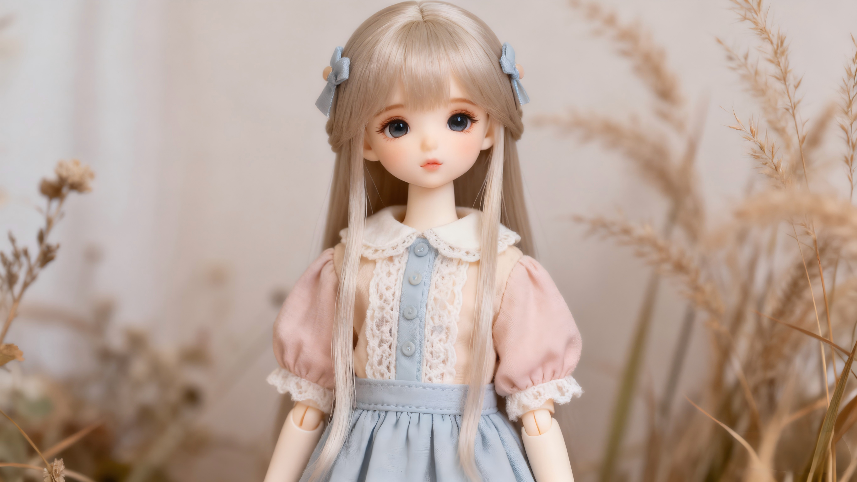 Pastel BJD outfit styling for soft doll photography