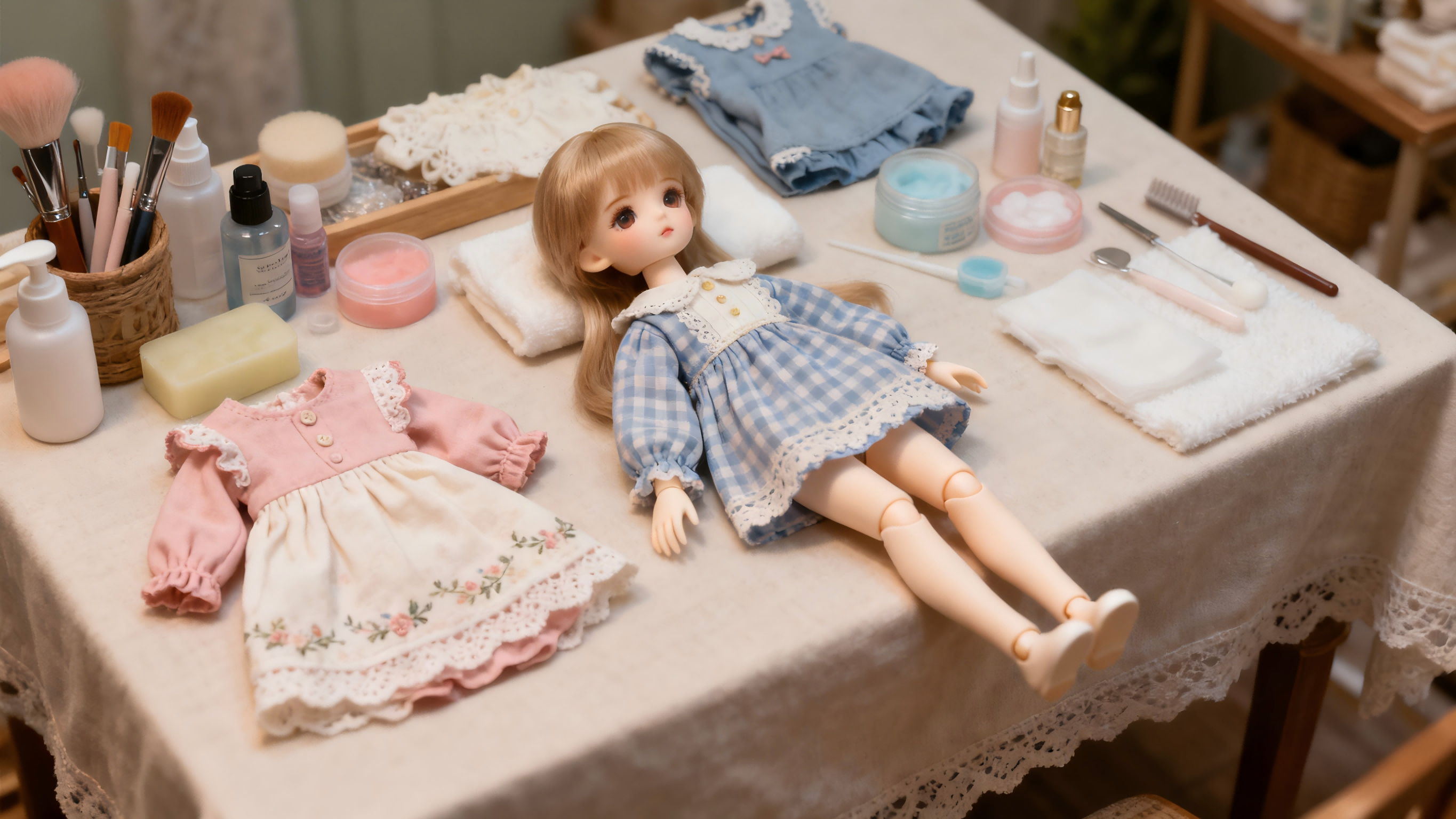 BJD doll care routine to prevent fabric staining