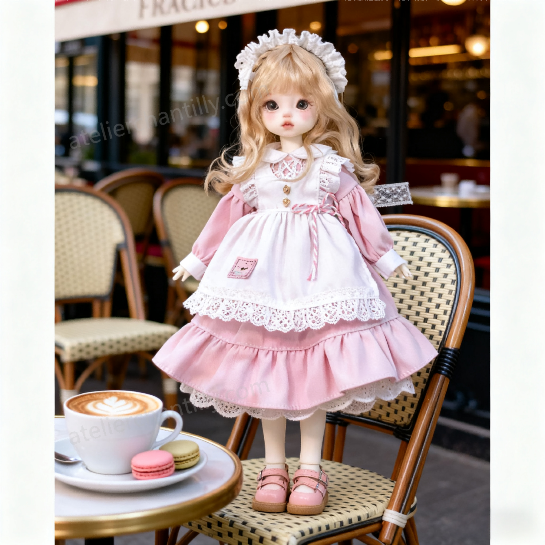 Sweet Pink Maid Lolita Dress for 1/6 BJD Dolls | Atelier Chantilly --A09-Atelier Chantilly