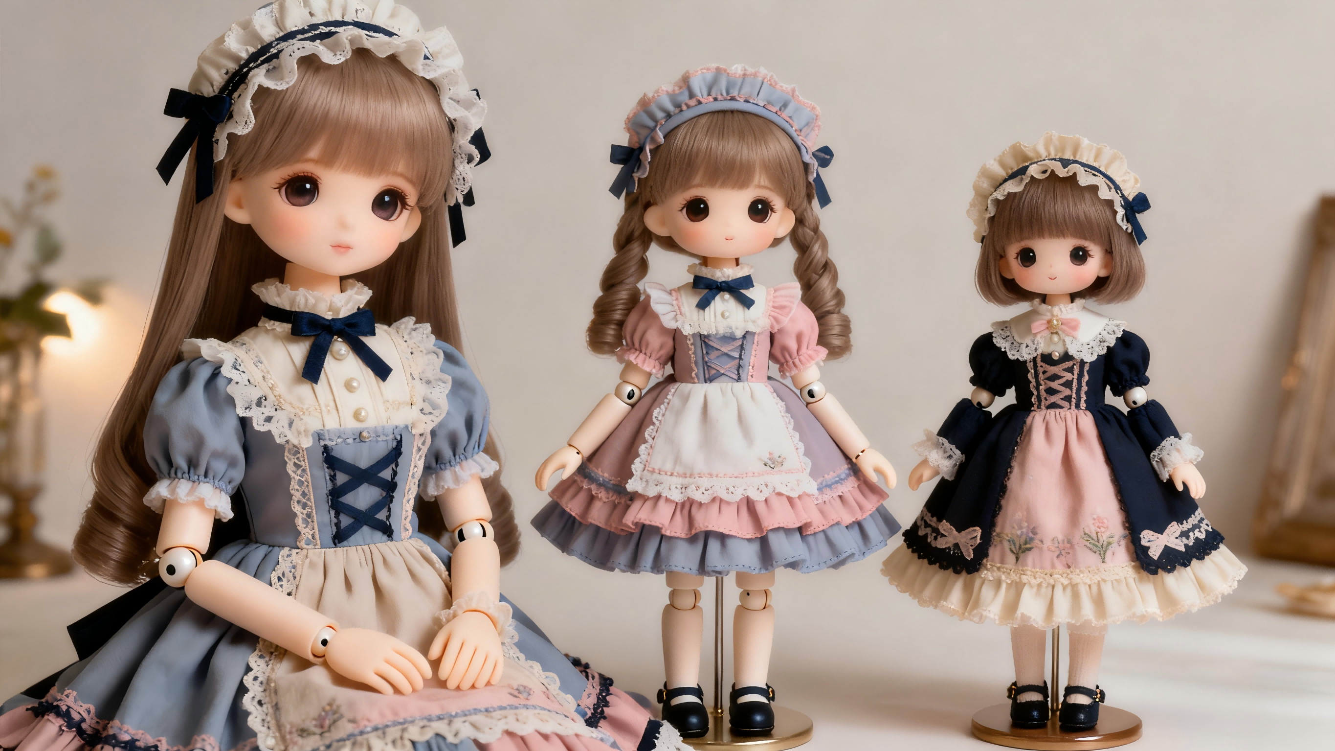 Lolita and Victorian style BJD outfits for 1/3 1/4 and 1/6 dolls
