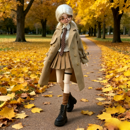 Khaki British Academia Outfit for 1/4 BJD Dolls | Atelier Chantilly --A17-Atelier Chantilly