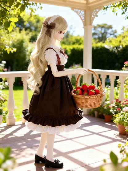 Brown White Vintage Lolita Maid Outfit for 1/6 BJD Dolls | Atelier Chantilly --A27-Atelier Chantilly